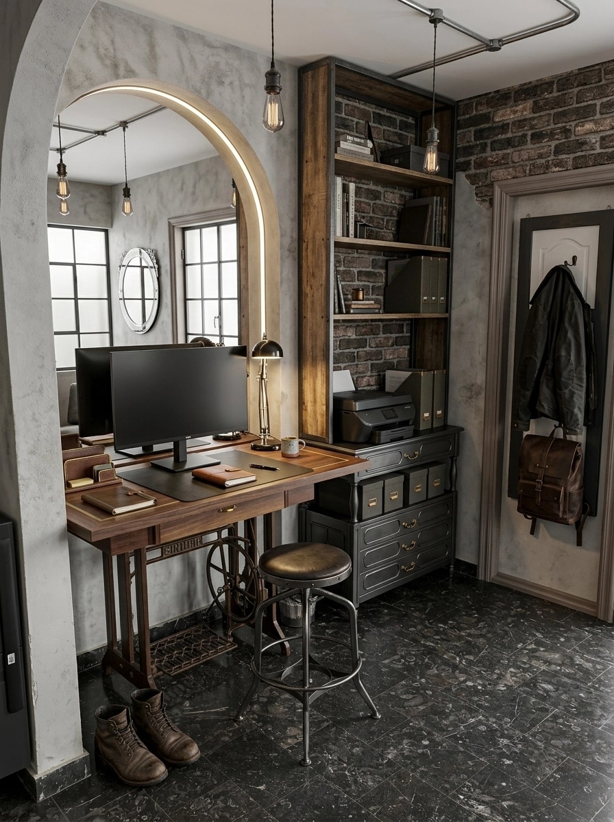 Office interior in Loft / Industrial style — photo by GenRoom AI