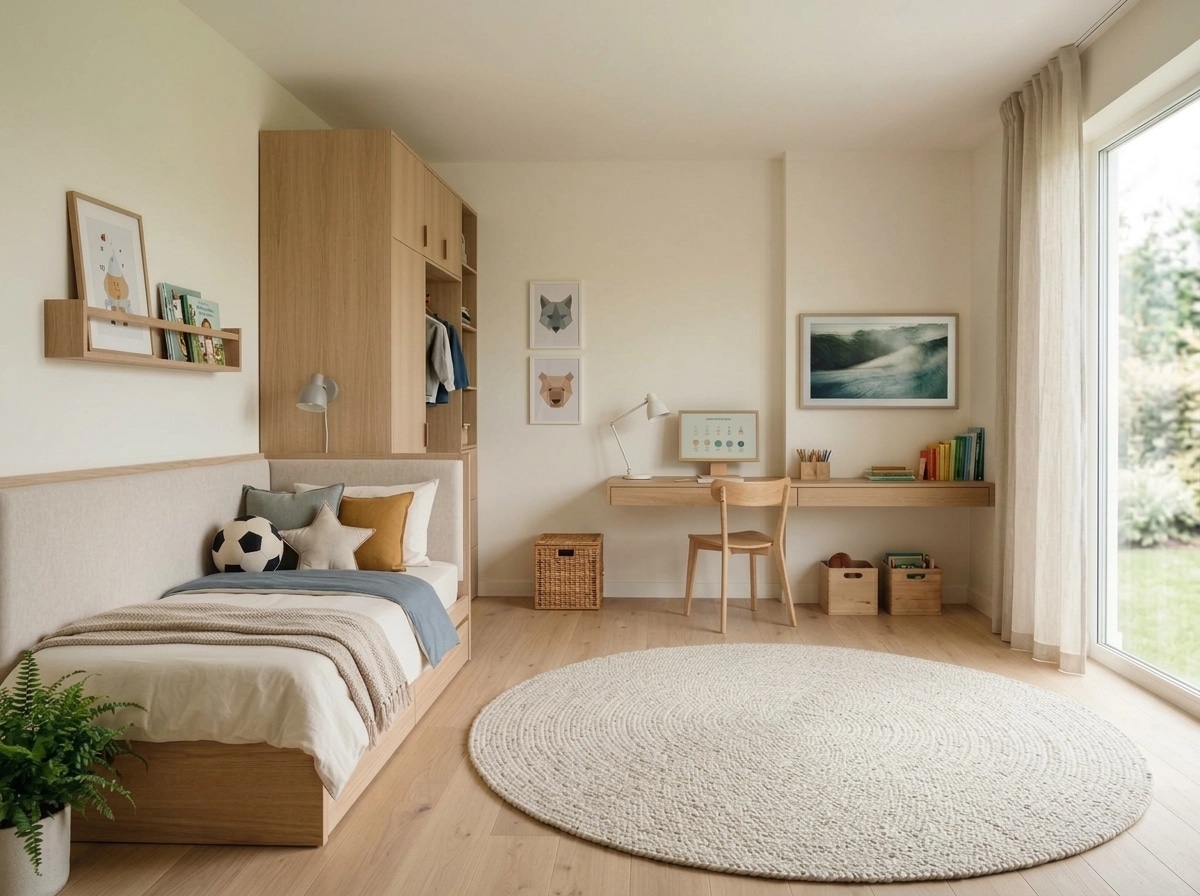 Minimalism Kids Room design — interior photo by GenRoom AI