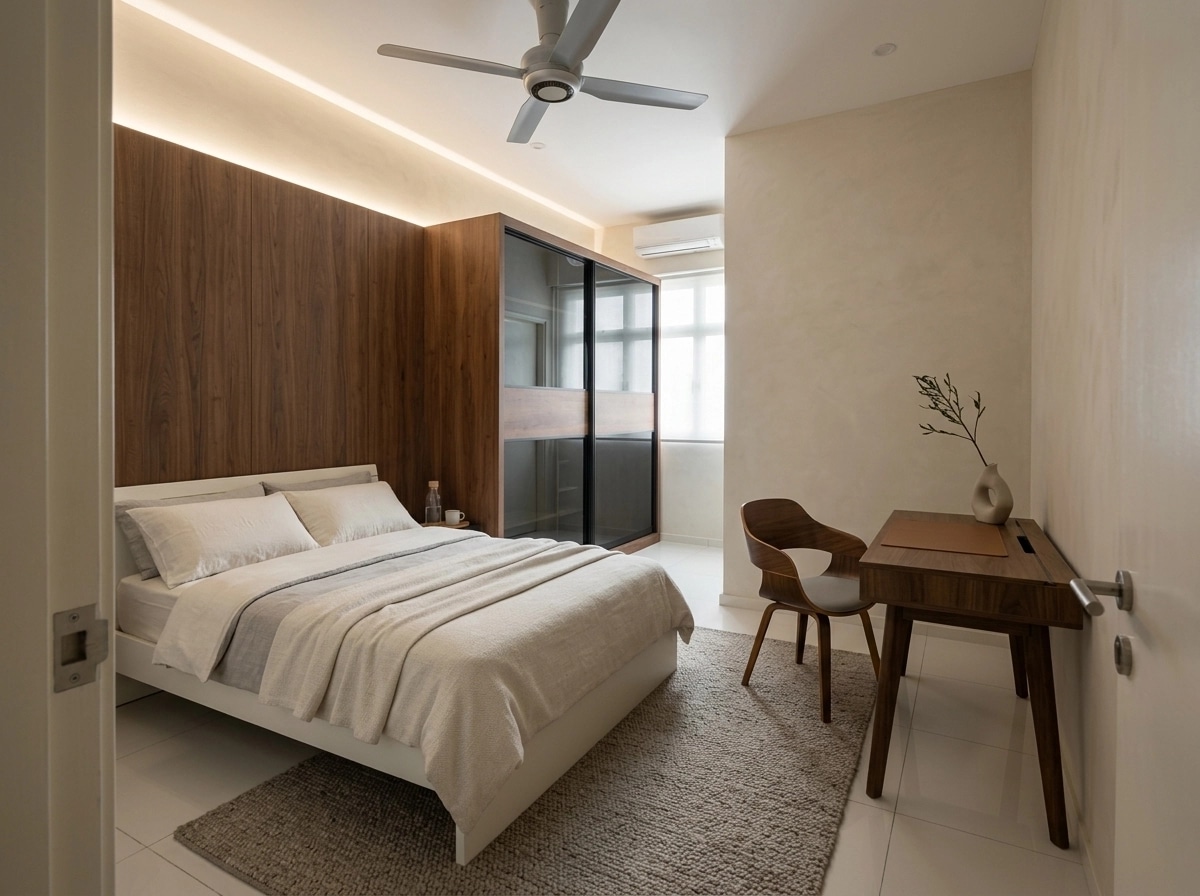Minimalism Bedroom design — interior photo by GenRoom AI