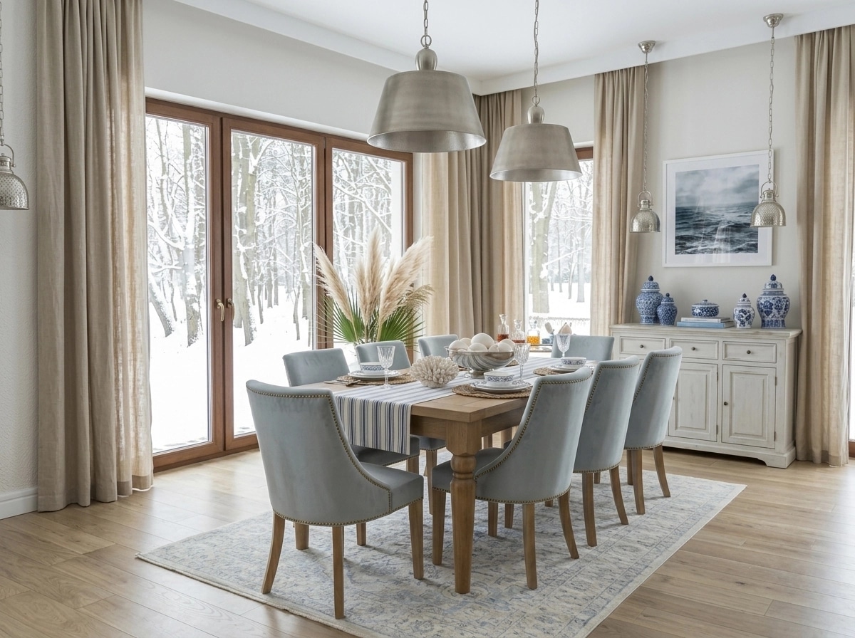 Design de interiores em estilo Coastal / Hamptons — dining_room por GenRoom AI