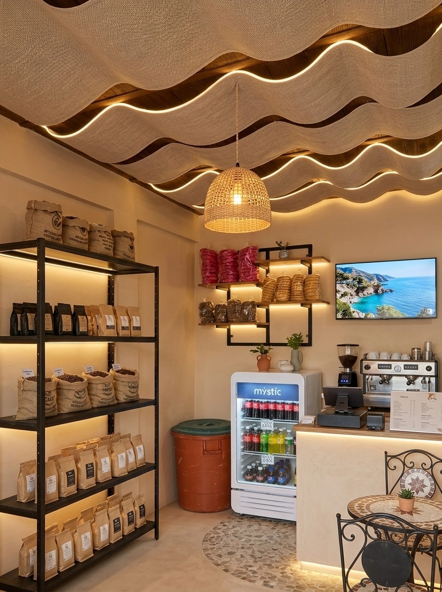 Interior design in Mediterranean style — cafe by GenRoom AI