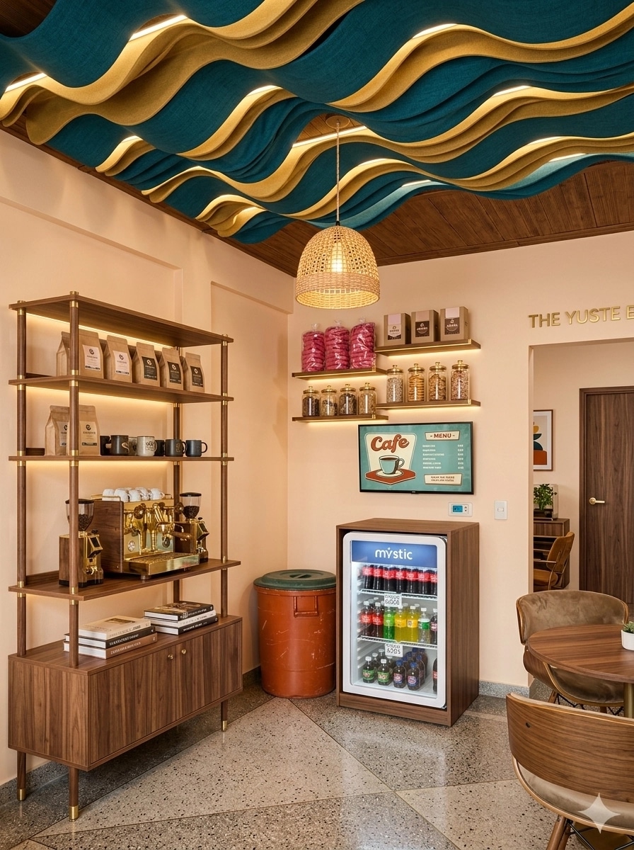 Design d'intérieur en style Mid-Century Modern — cafe par GenRoom AI