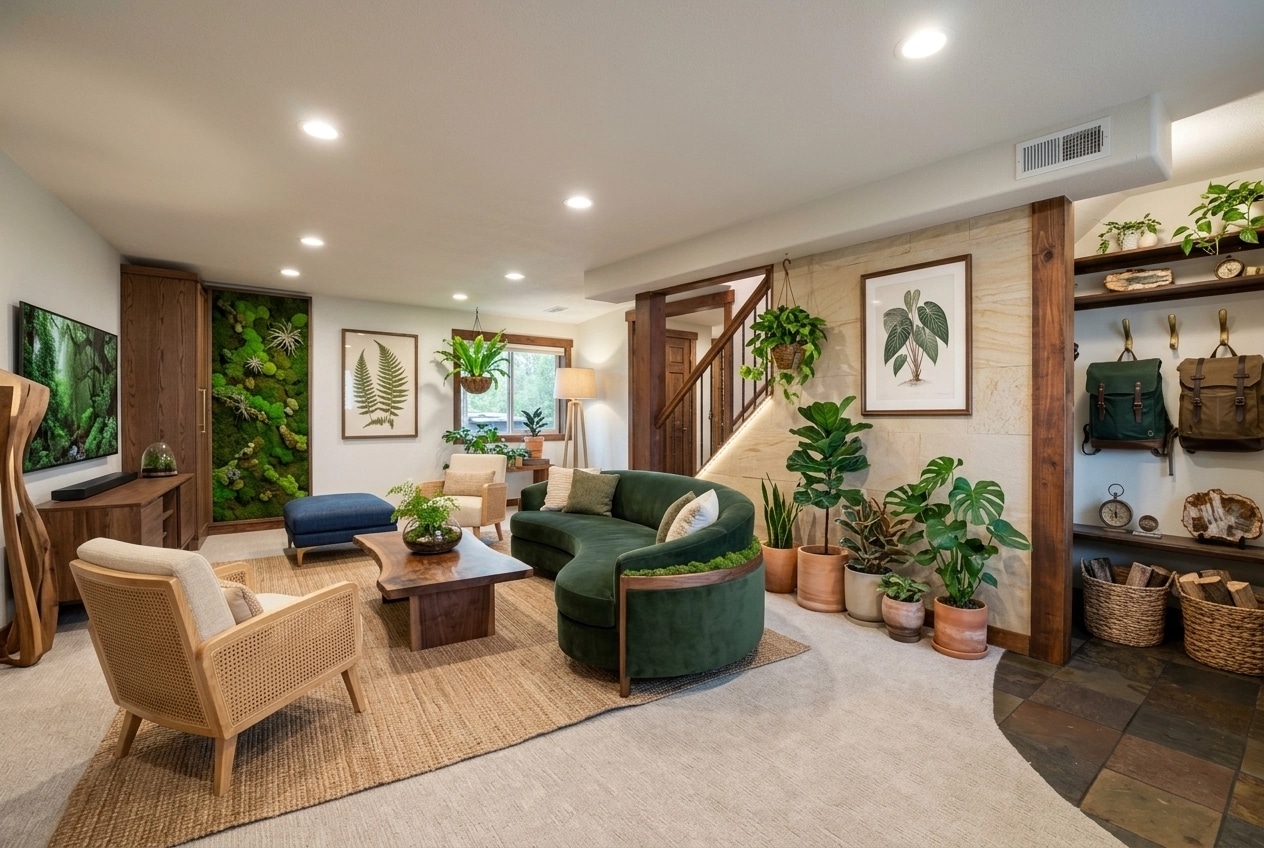 Interior design in Biophilic style — Living Room by GenRoom AI