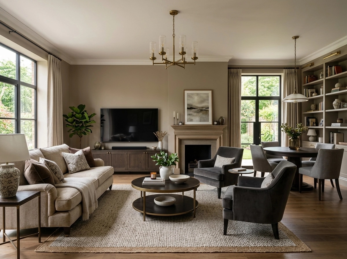 Transitional Living Room design — interior photo by GenRoom AI