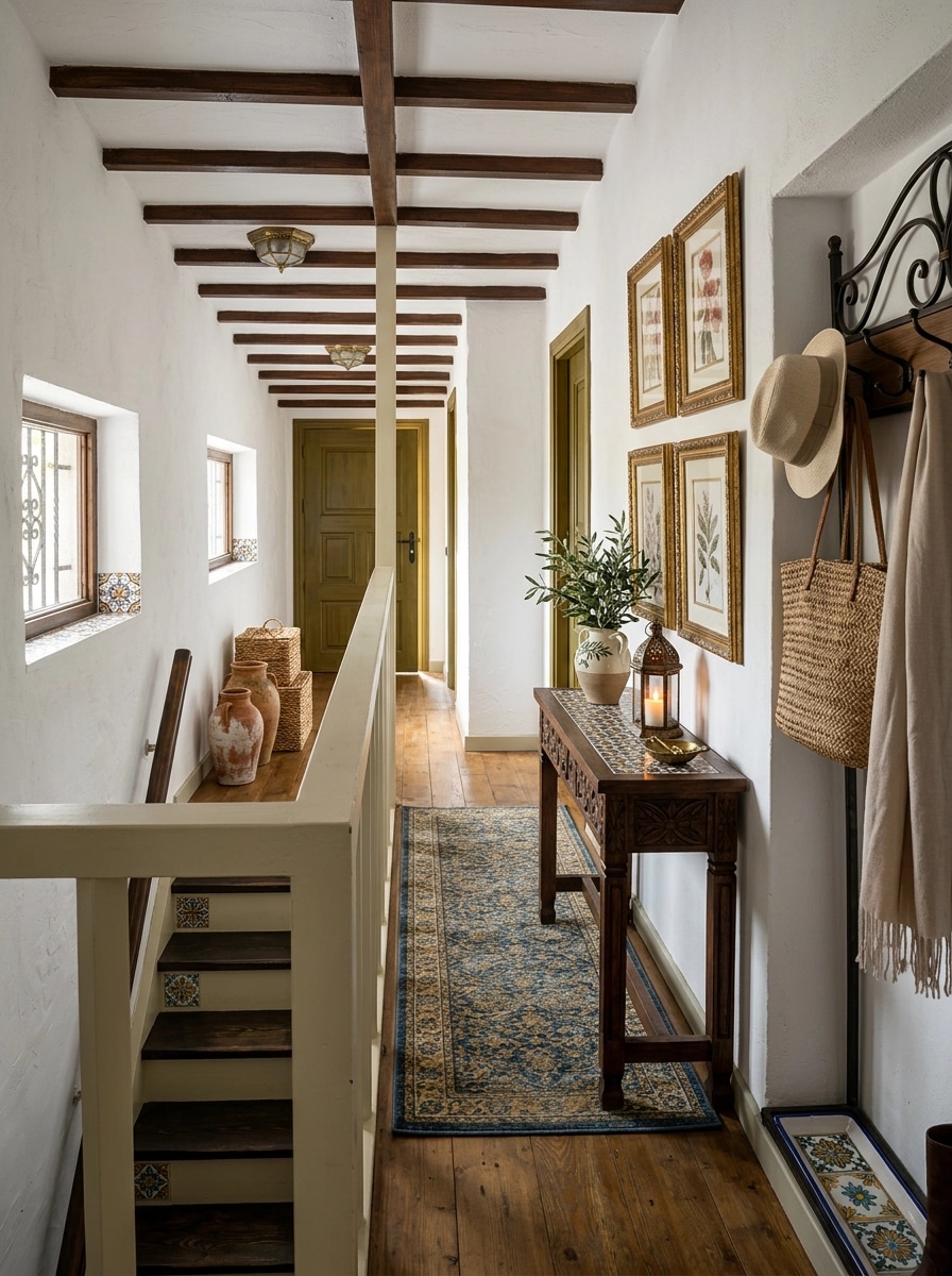 Hallway interior in Mediterranean style — photo by GenRoom AI