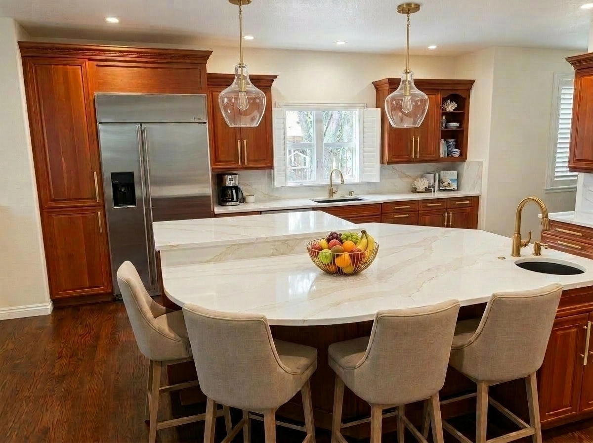 Design d'interni in stile Coastal / Hamptons — Cucina di GenRoom AI