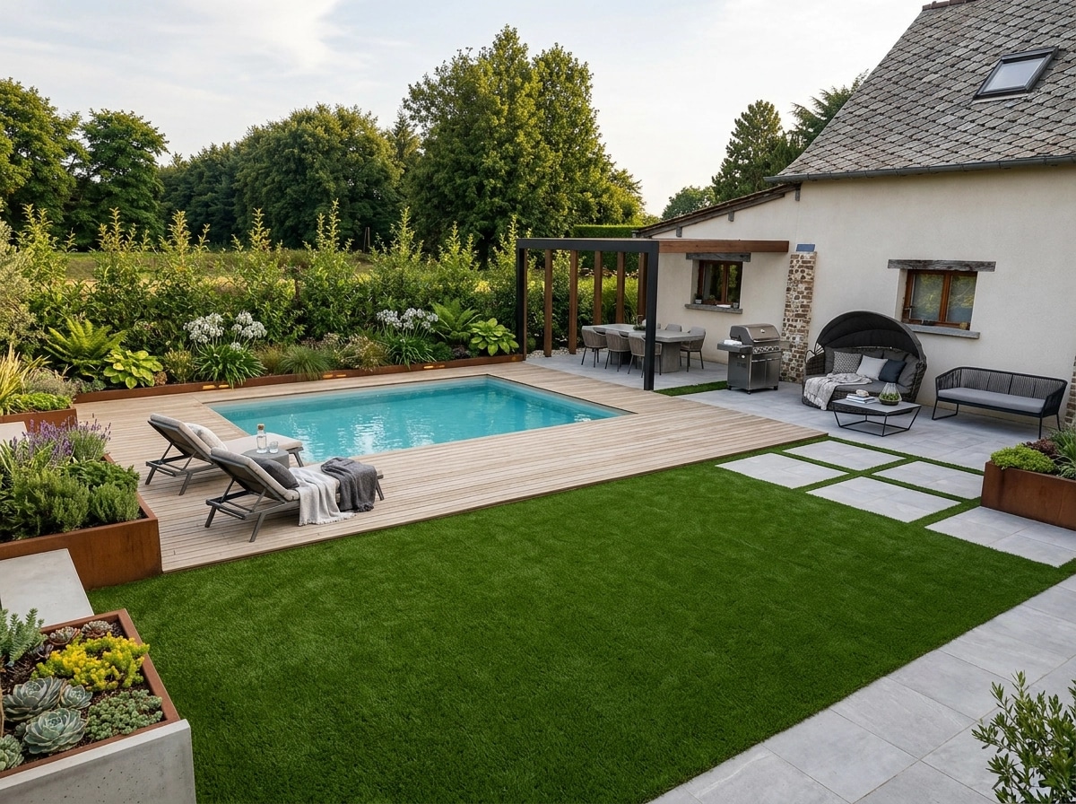 Landscape design in Contemporary Yard style — Yard by GenRoom AI