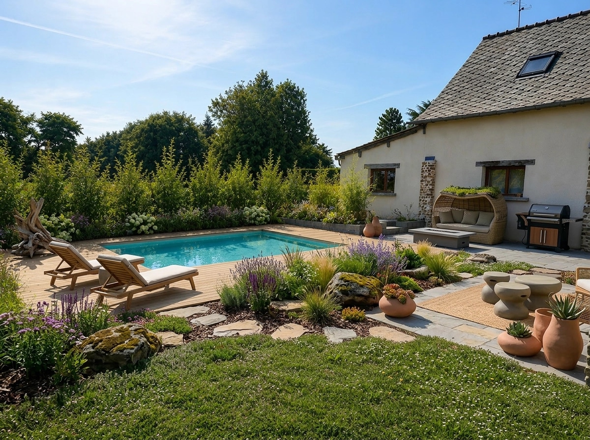Landscape design in Eco Natural Garden style — Yard by GenRoom AI