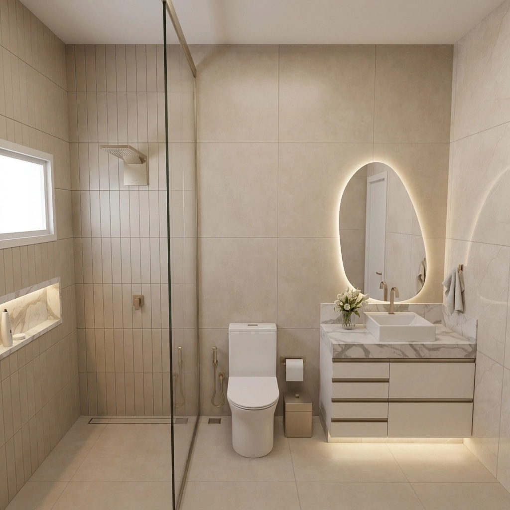 Minimalism Bathroom design — interior photo by GenRoom AI
