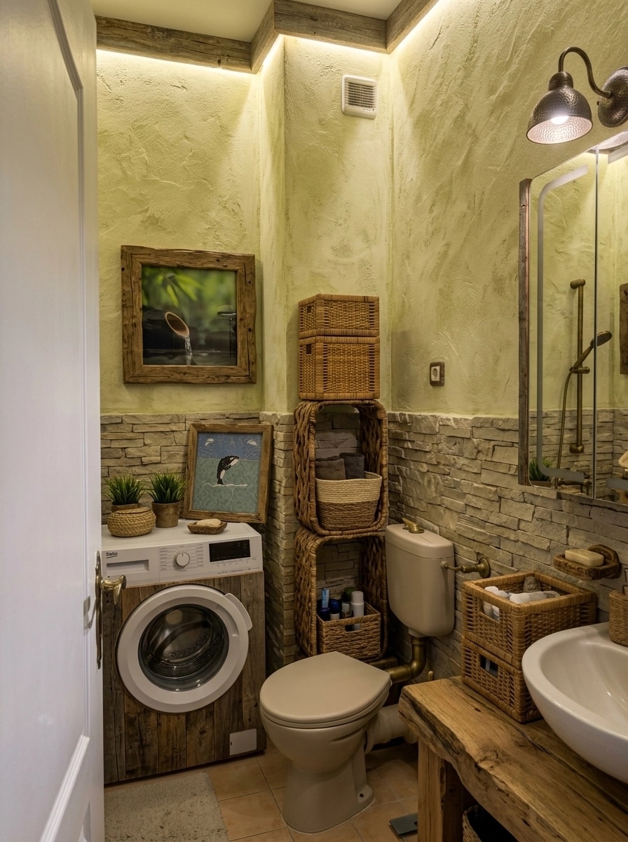Interior design in Rustic style — Bathroom by GenRoom AI