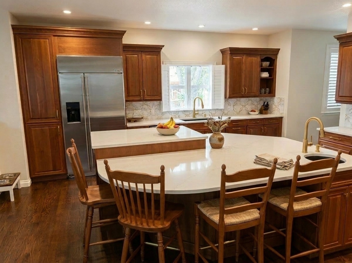 Kitchen interior in Transitional style — photo by GenRoom AI
