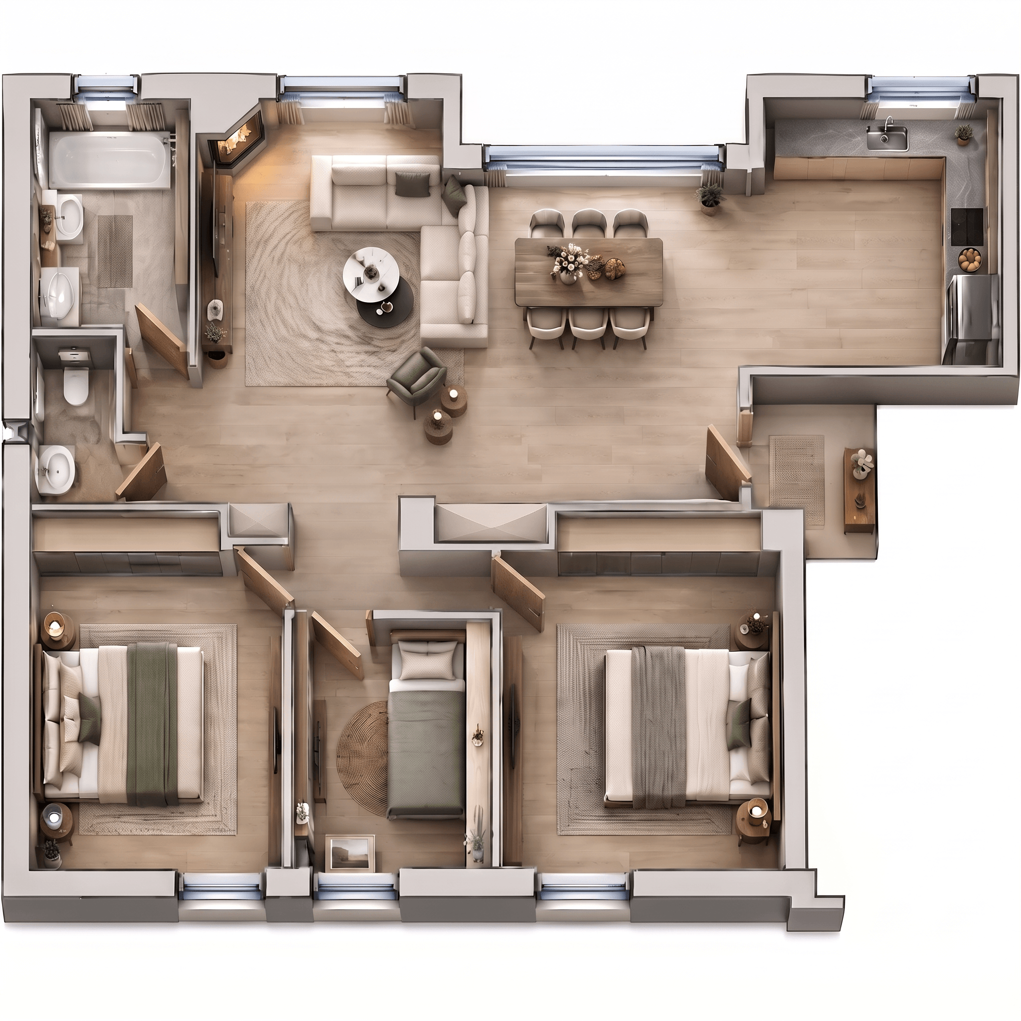 Interior design in Contemporary style — Living Room by GenRoom AI