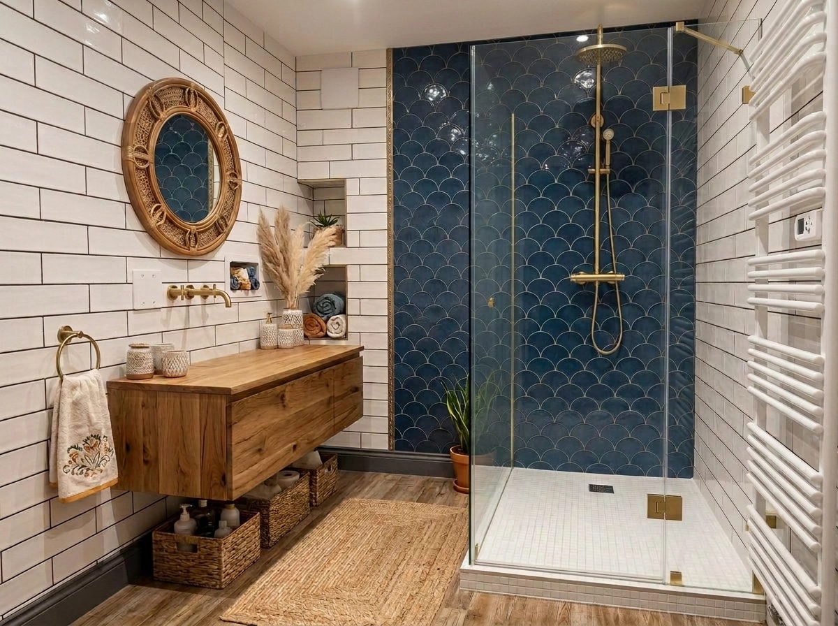 Interior design in Bohemian style — Bathroom by GenRoom AI