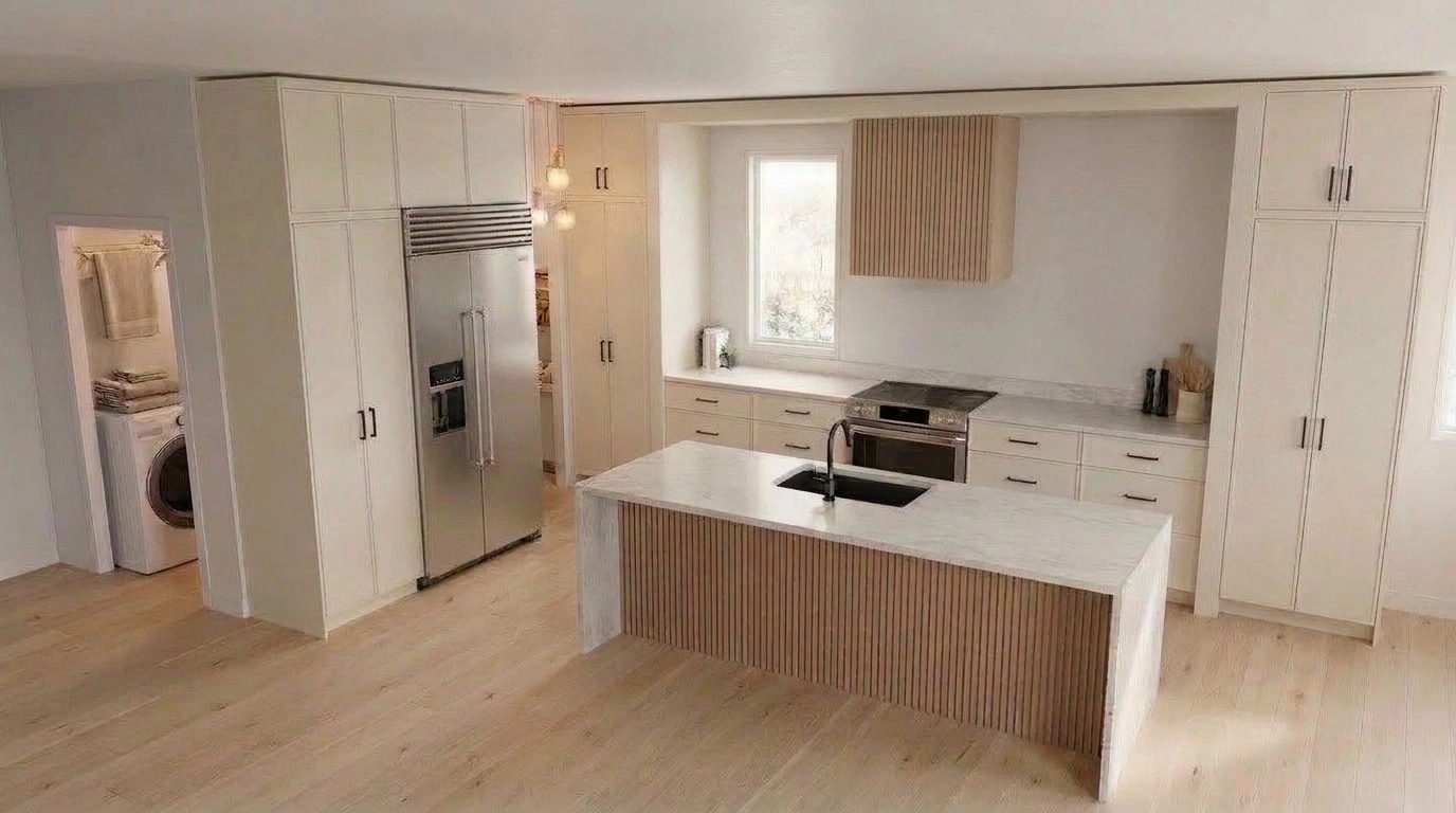 Kitchen interior in Scandinavian style — photo by GenRoom AI