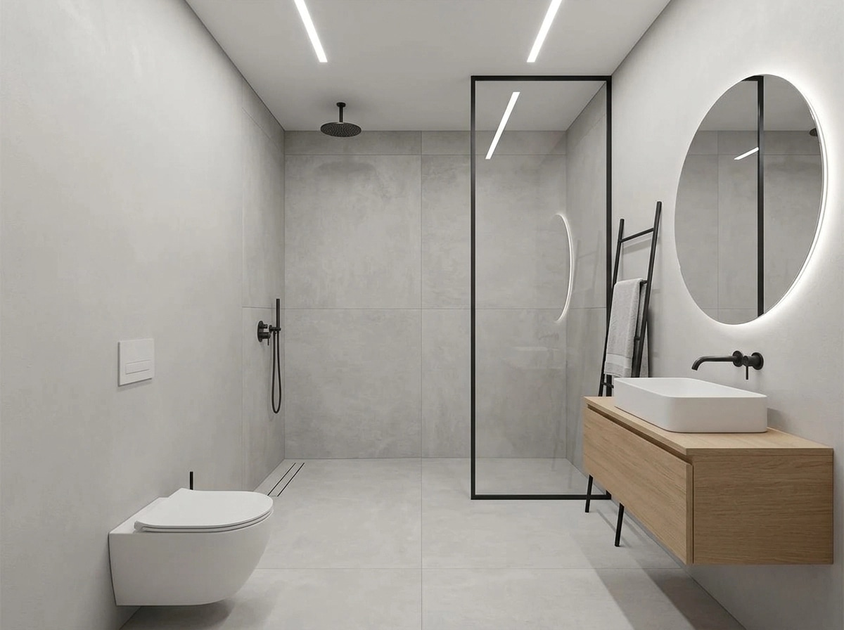 Minimalism Bathroom design — interior photo by GenRoom AI