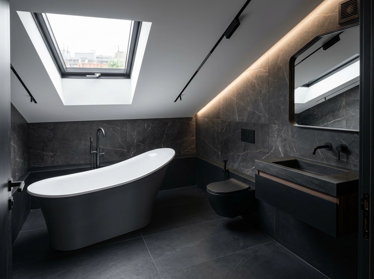 Blacktec Bathroom design — interior photo by GenRoom AI