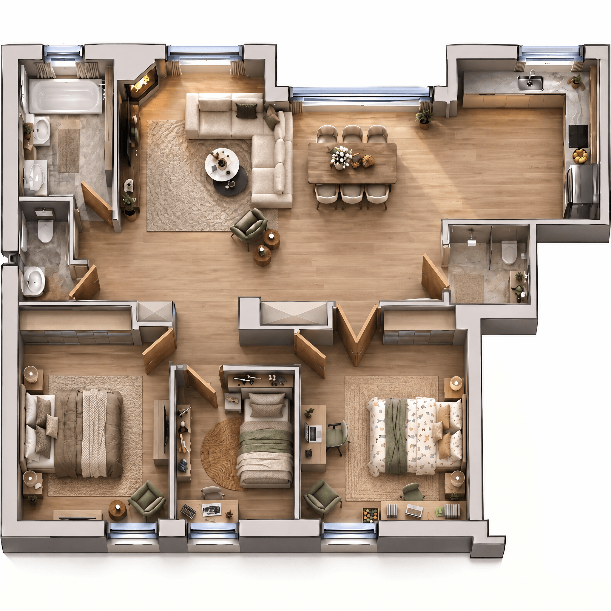 Interior design in Contemporary style — Living Room by GenRoom AI