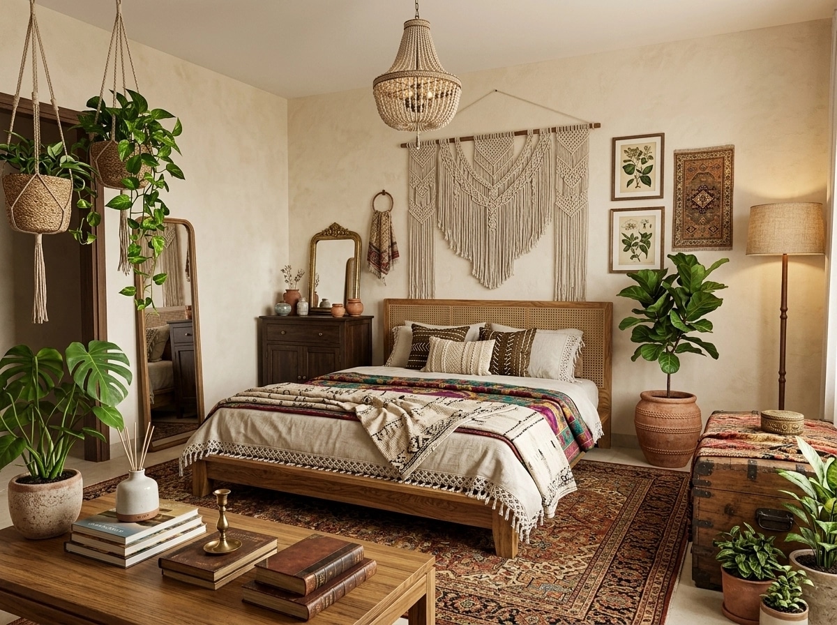 Bohemian Bedroom design — interior photo by GenRoom AI