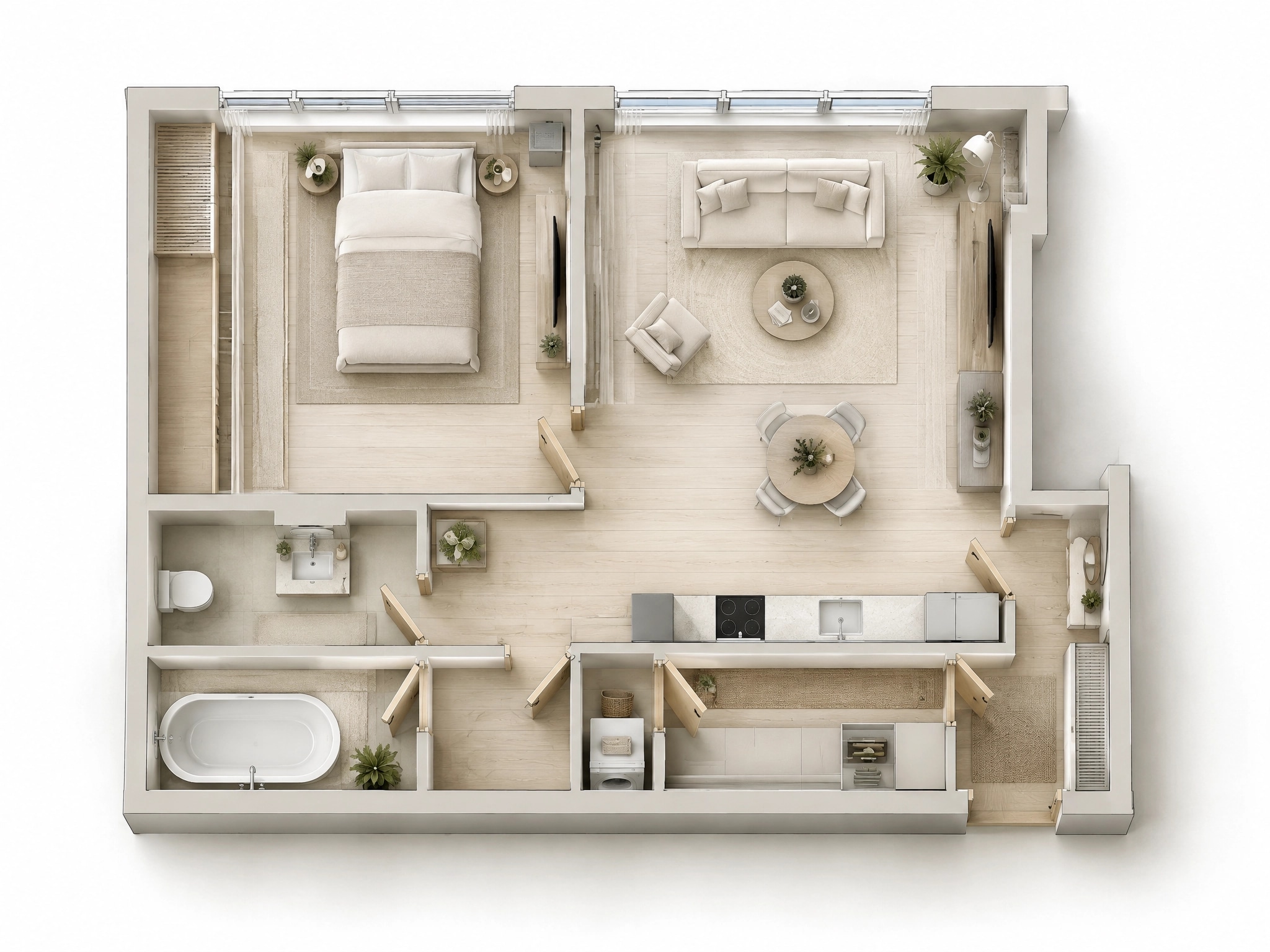Interior design in Minimalism style — Living Room by GenRoom AI