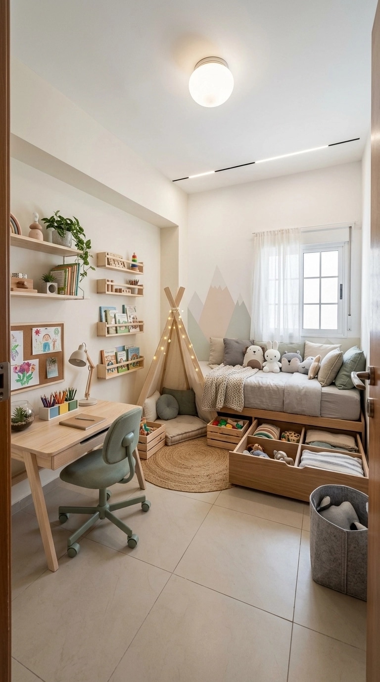 Scandinavian Kids Room design — interior photo by GenRoom AI