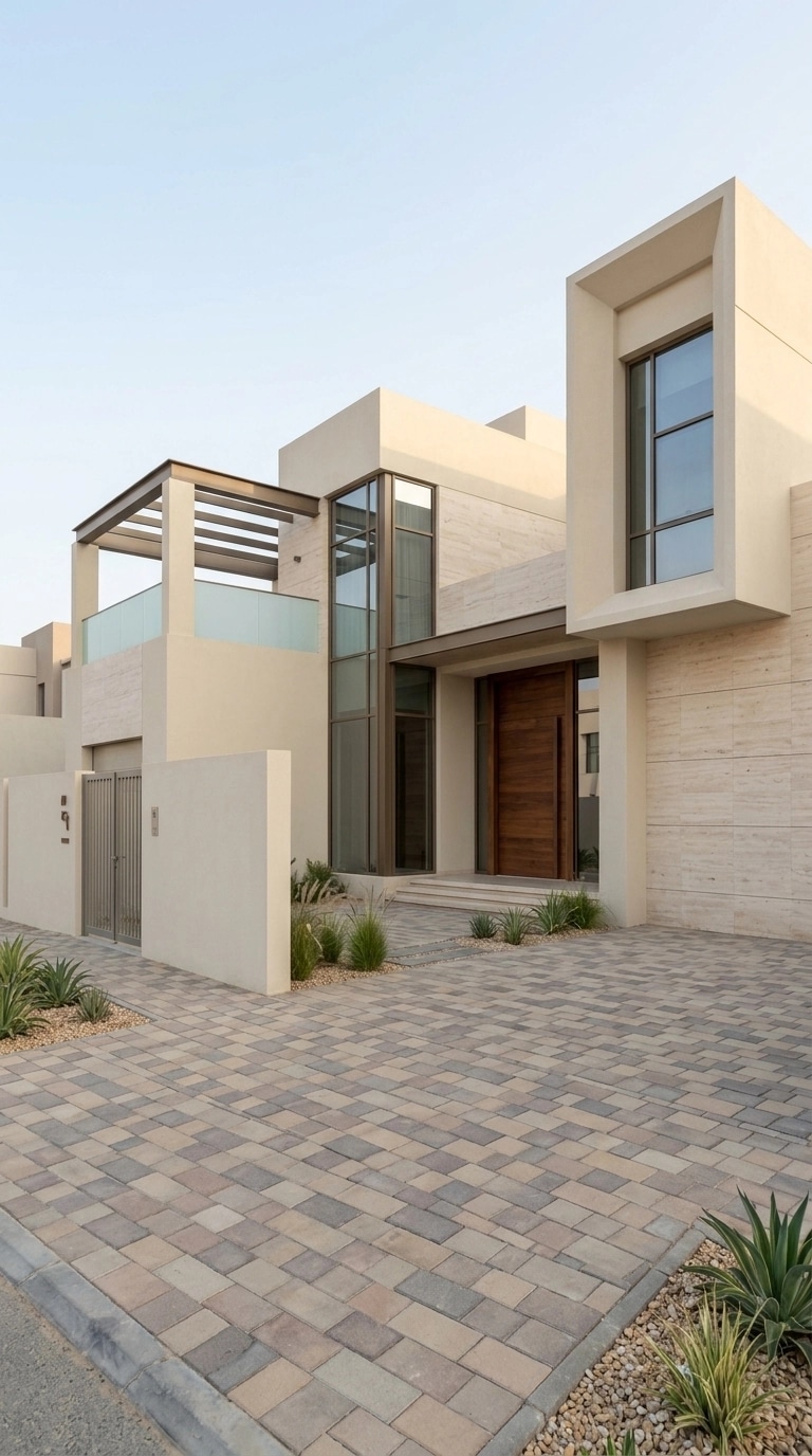 Facade design in Minimalist Facade style — photo by GenRoom AI