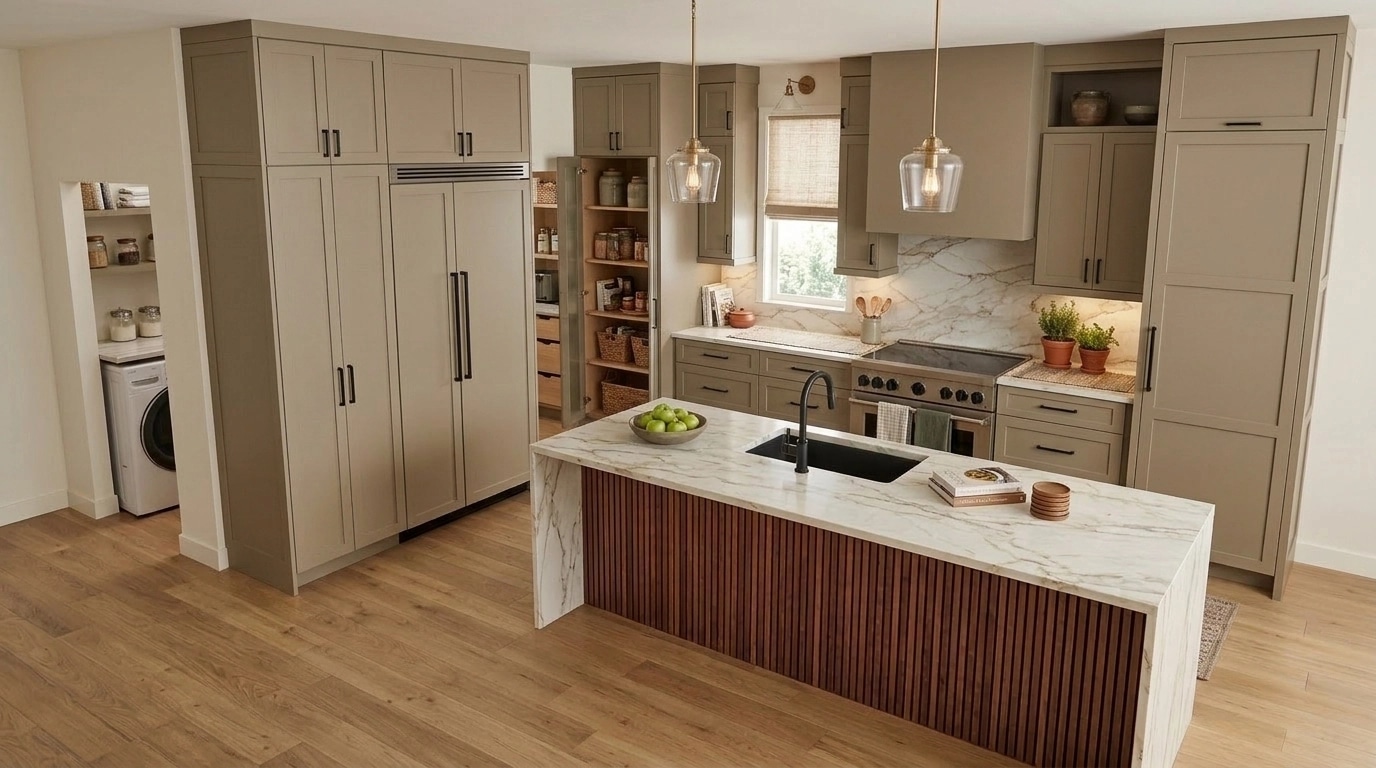 Kitchen interior in Transitional style — photo by GenRoom AI