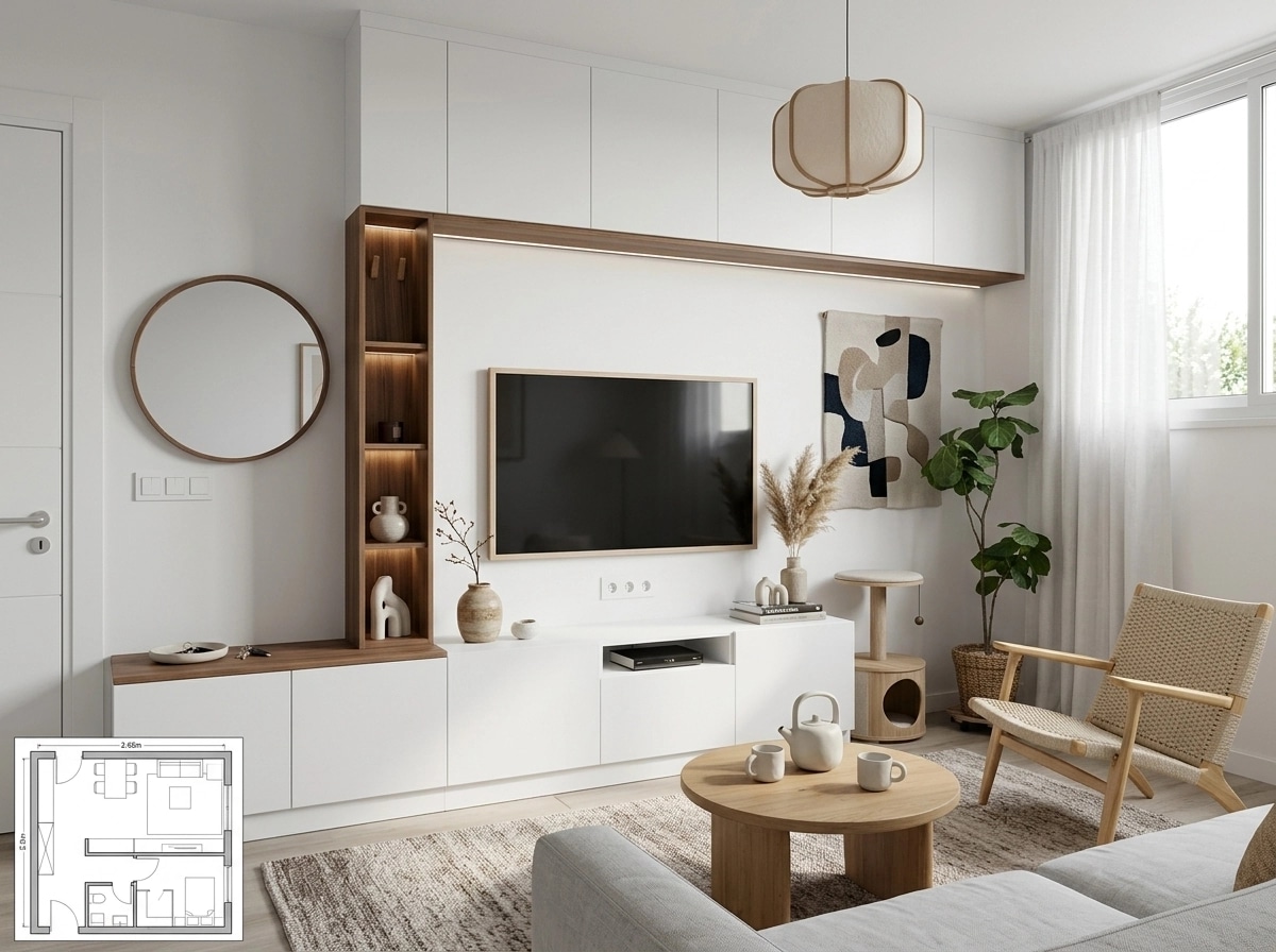 Interior design in Scandinavian style — Living Room by GenRoom AI