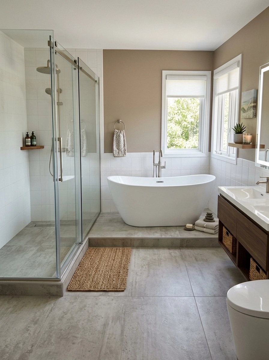 Interior design in Contemporary style — Bathroom by GenRoom AI