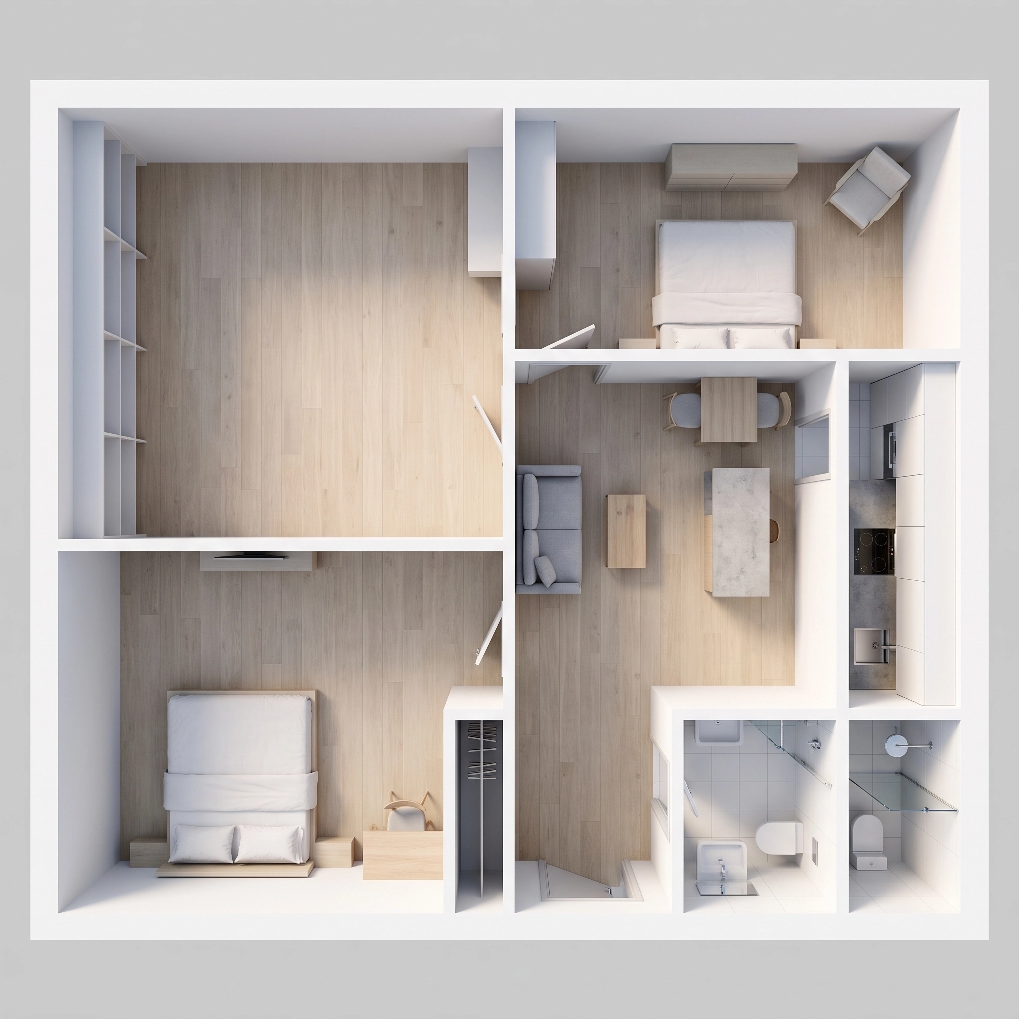 Minimalism Living Room design — interior photo by GenRoom AI