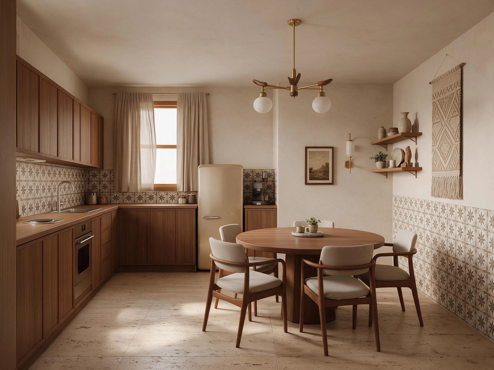 Interior design in Mid-Century Modern style — Kitchen by GenRoom AI