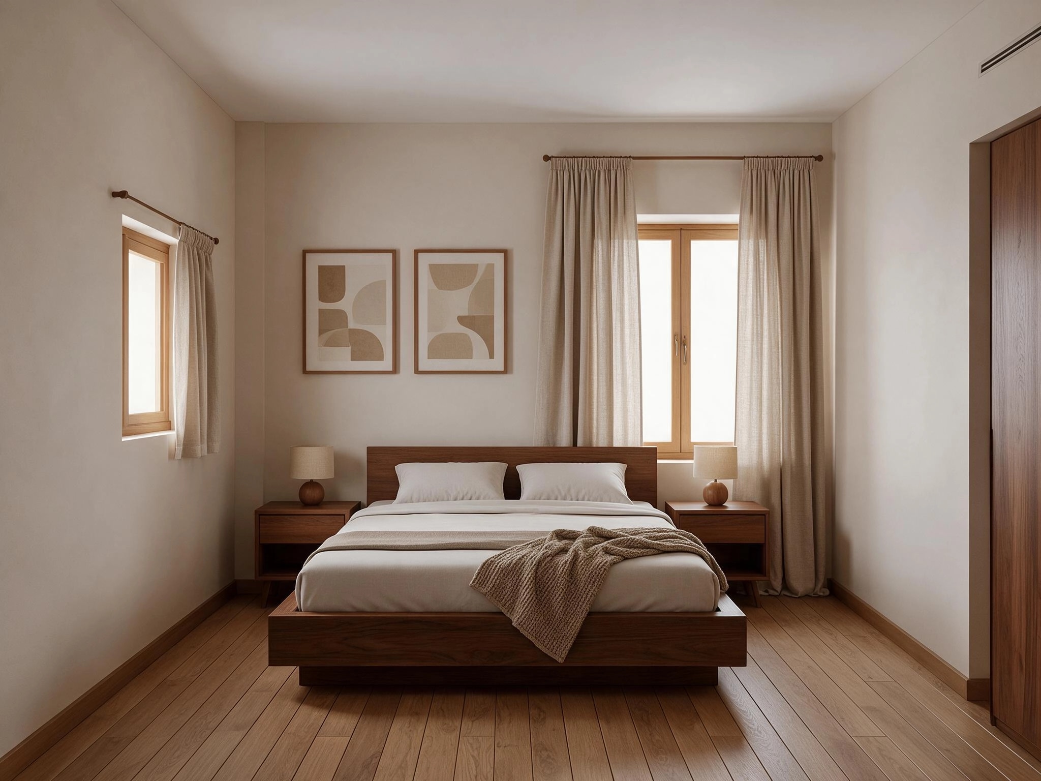 Mid-Century Modern Camera da Letto design — interior photo by GenRoom AI
