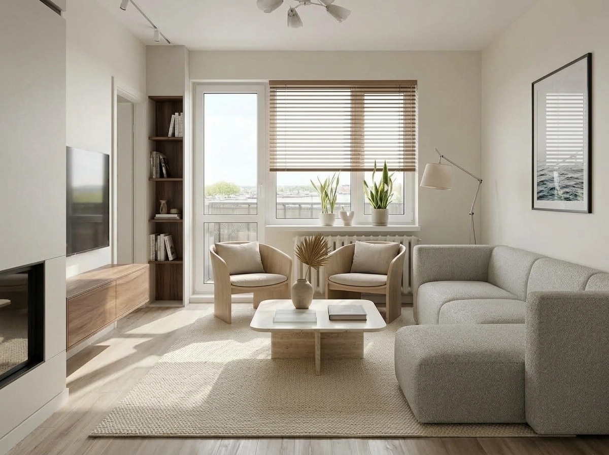 Minimalism Living Room design — interior photo by GenRoom AI