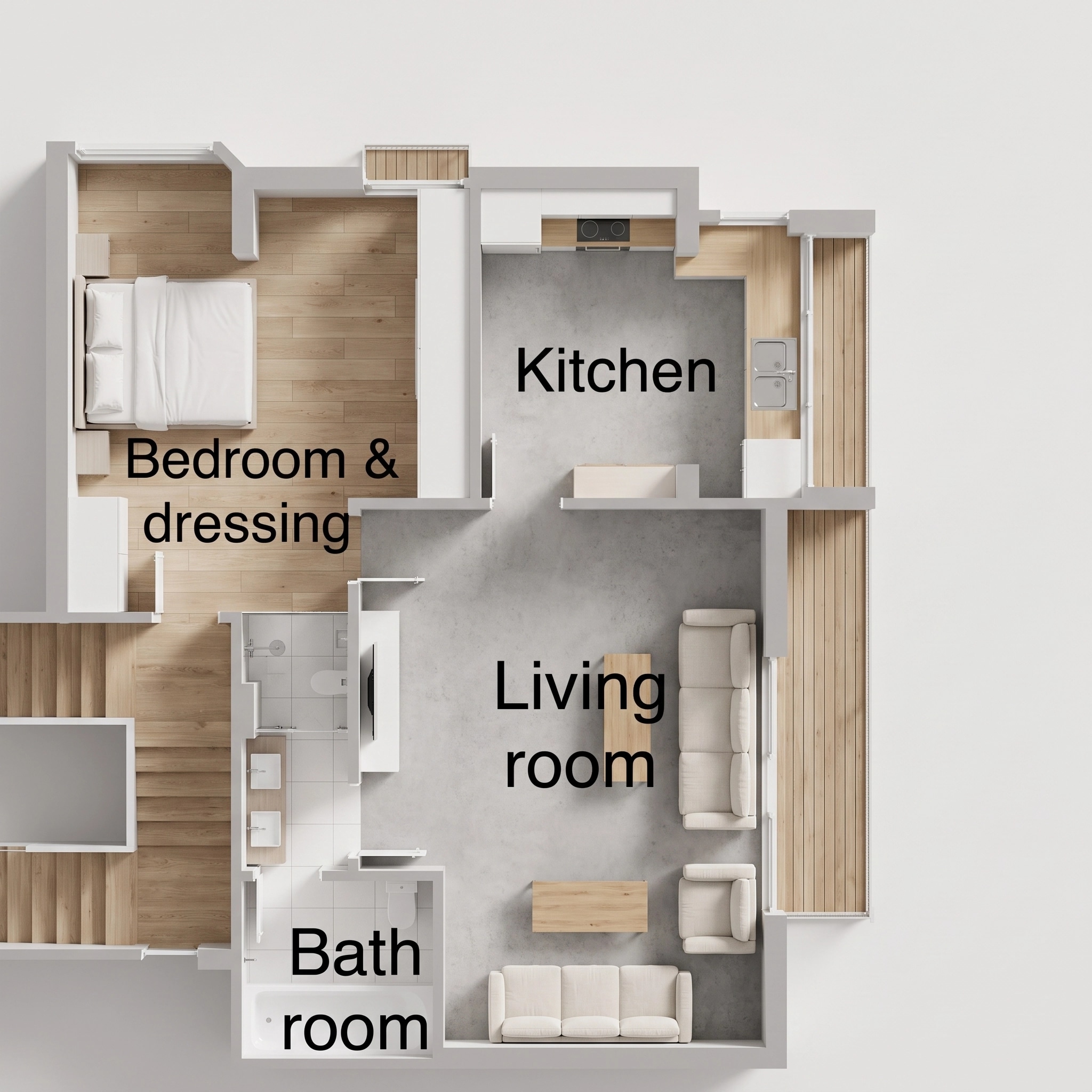 Interior design in Minimalism style — Living Room by GenRoom AI