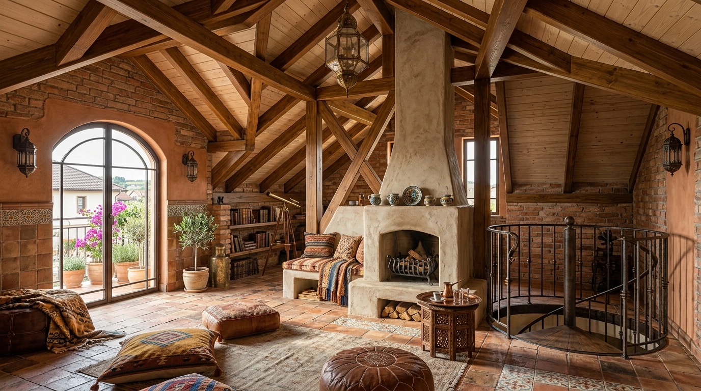 Interior design in Mediterranean style — attic by GenRoom AI