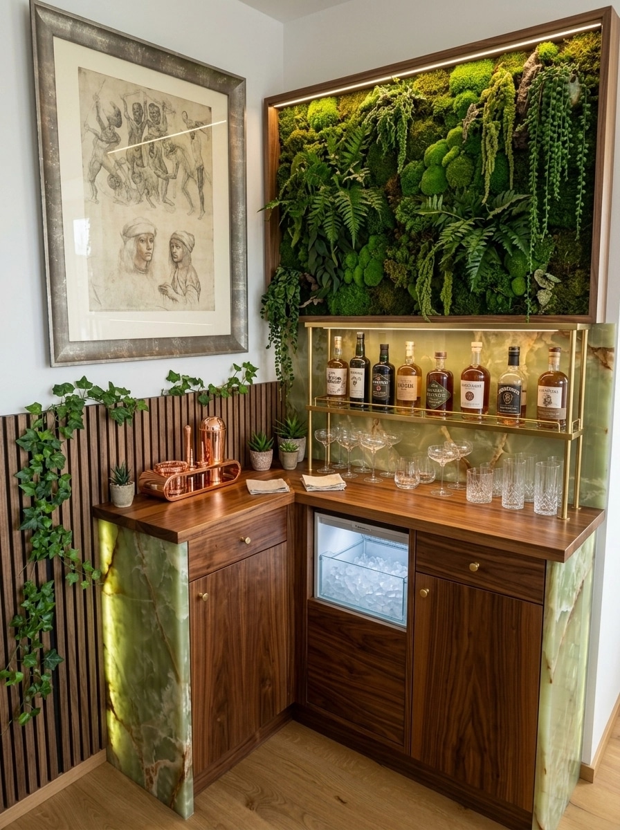 Interior design in Biophilic style — bar by GenRoom AI