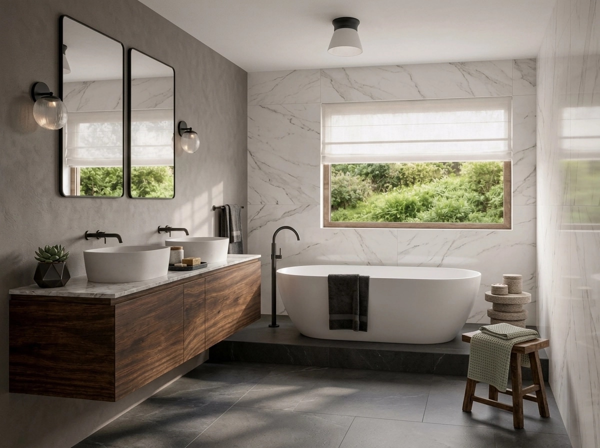 Contemporary Bathroom design — interior photo by GenRoom AI
