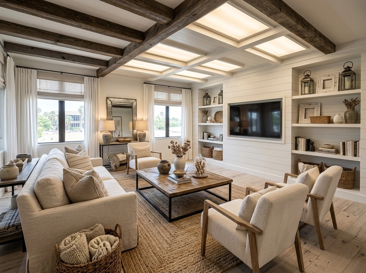 Modern Farmhouse Living Room design — interior photo by GenRoom AI