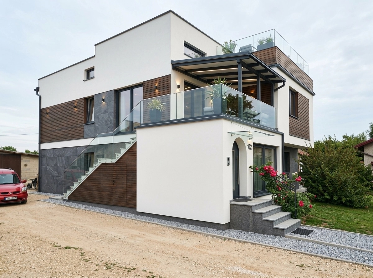 Contemporary Facade Fasad design — facade photo by GenRoom AI