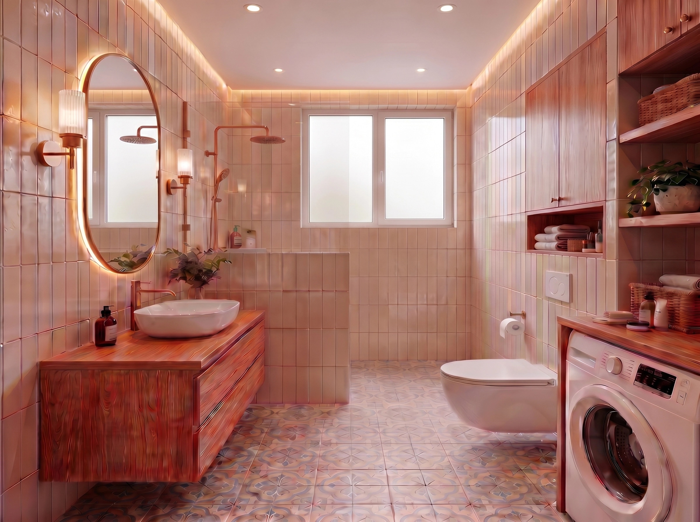 Modern Farmhouse Bathroom design — interior photo by GenRoom AI