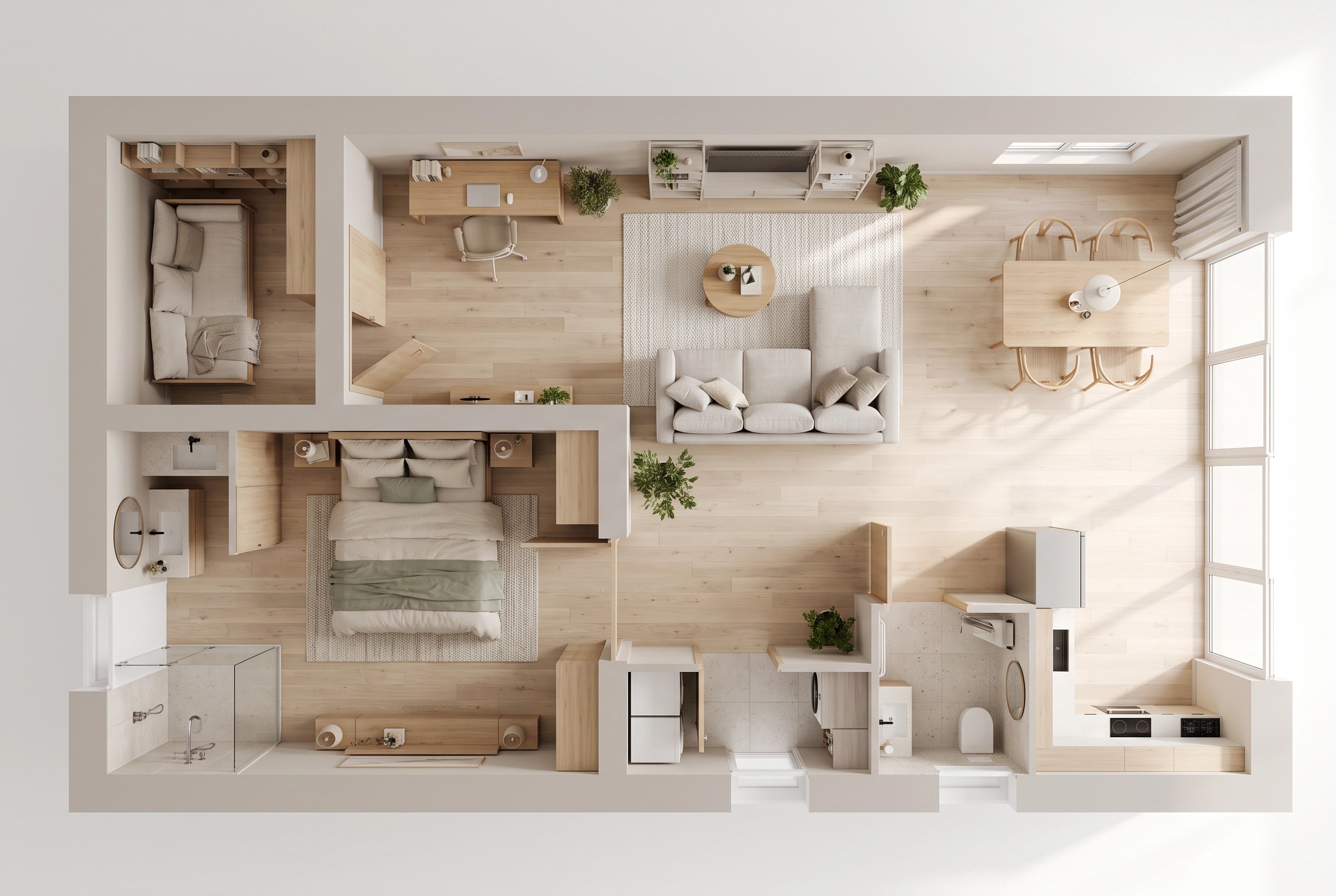 Interior design in Scandinavian style — Living Room by GenRoom AI