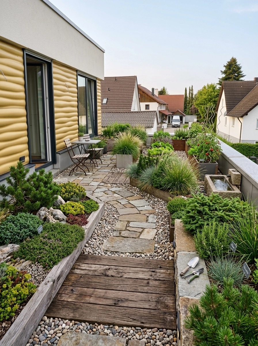 Yard design in Alpine Garden style — photo by GenRoom AI