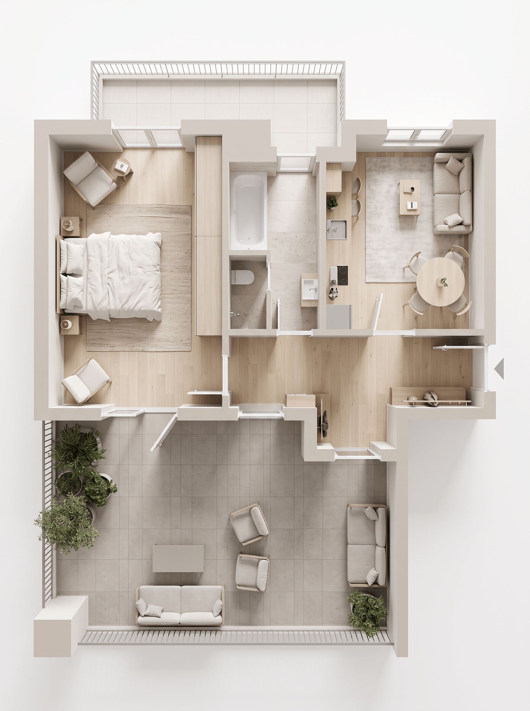 Interior design in Minimalism style — Living Room by GenRoom AI