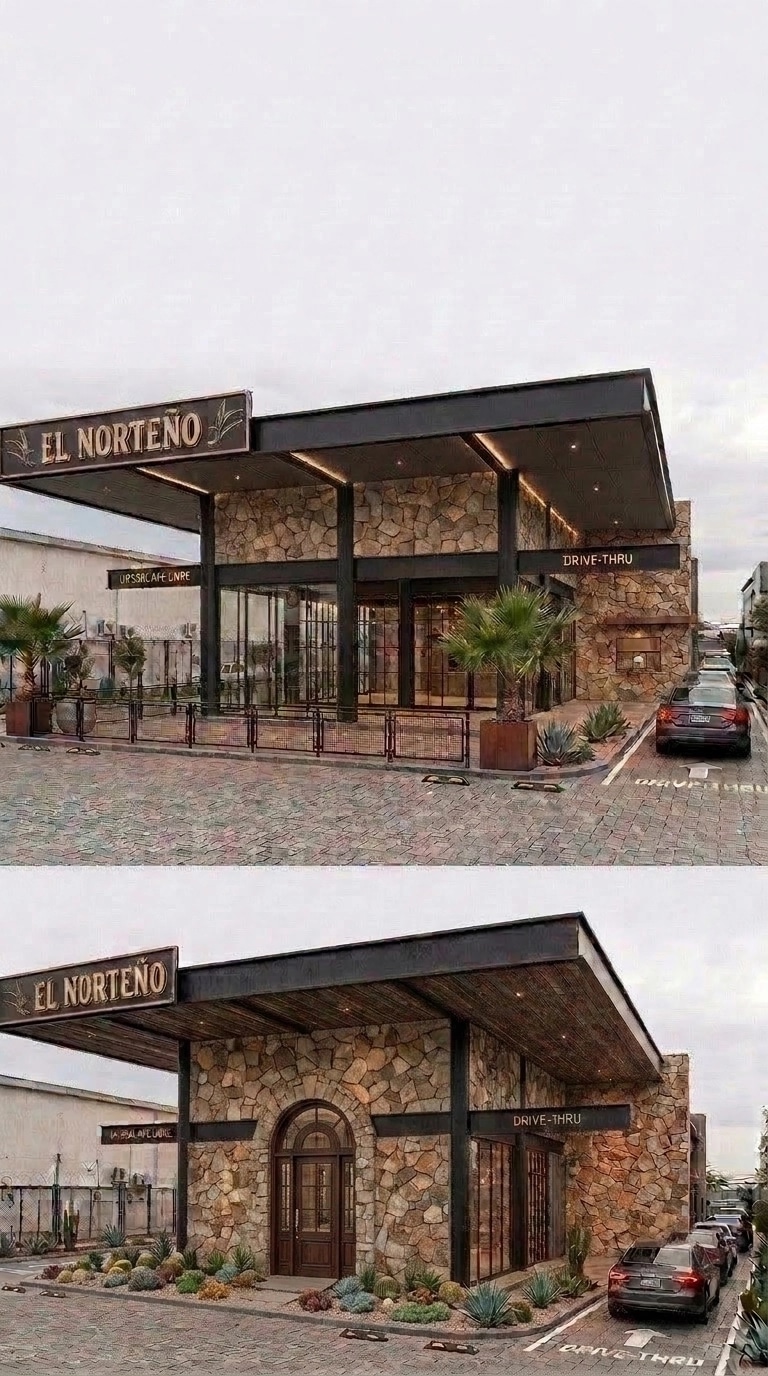 Facade design in Blacktec Facade style — Facade by GenRoom AI