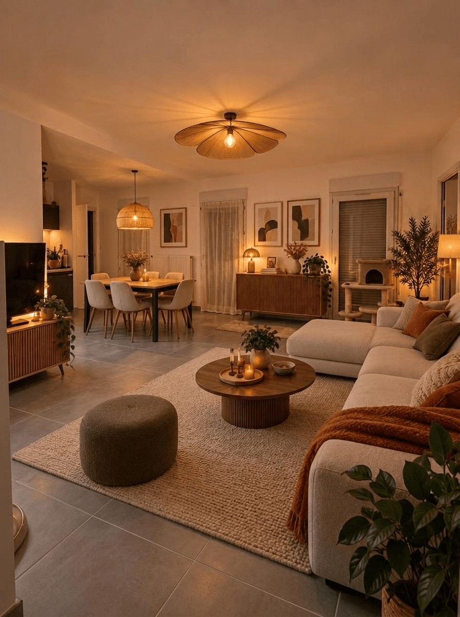 Design d'intérieur en style Contemporary — Salon par GenRoom AI