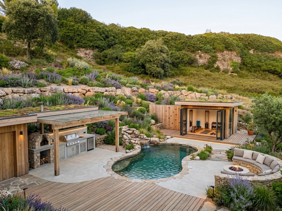 Landscape design in Eco Natural Garden style — Yard by GenRoom AI