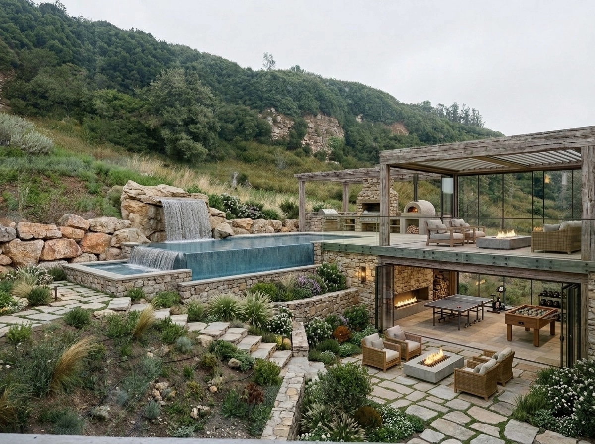 Country Rustic Garden Yard design — yard photo by GenRoom AI