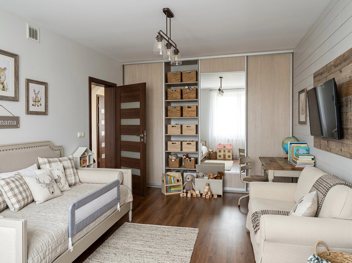 Modern Farmhouse Kids Room design — interior photo by GenRoom AI