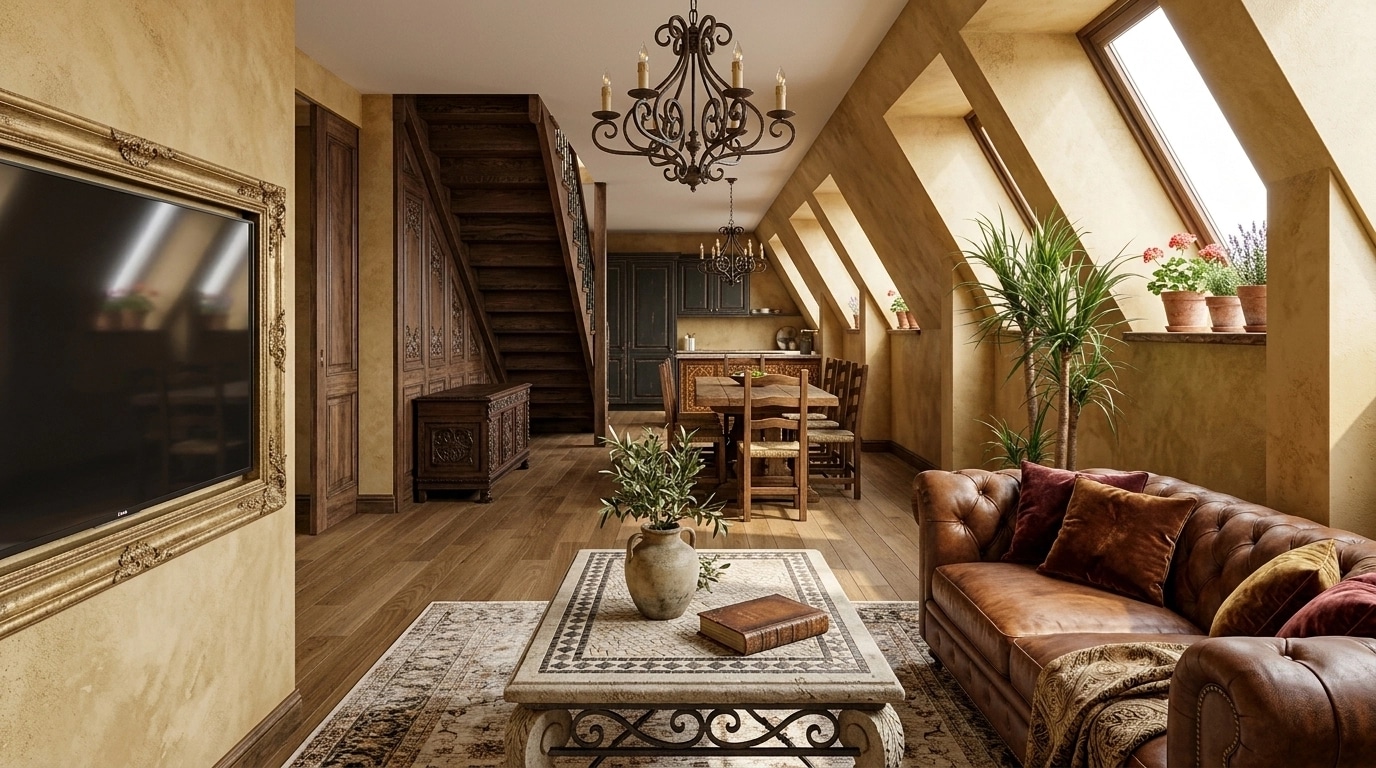 Tuscan Living Room design — interior photo by GenRoom AI