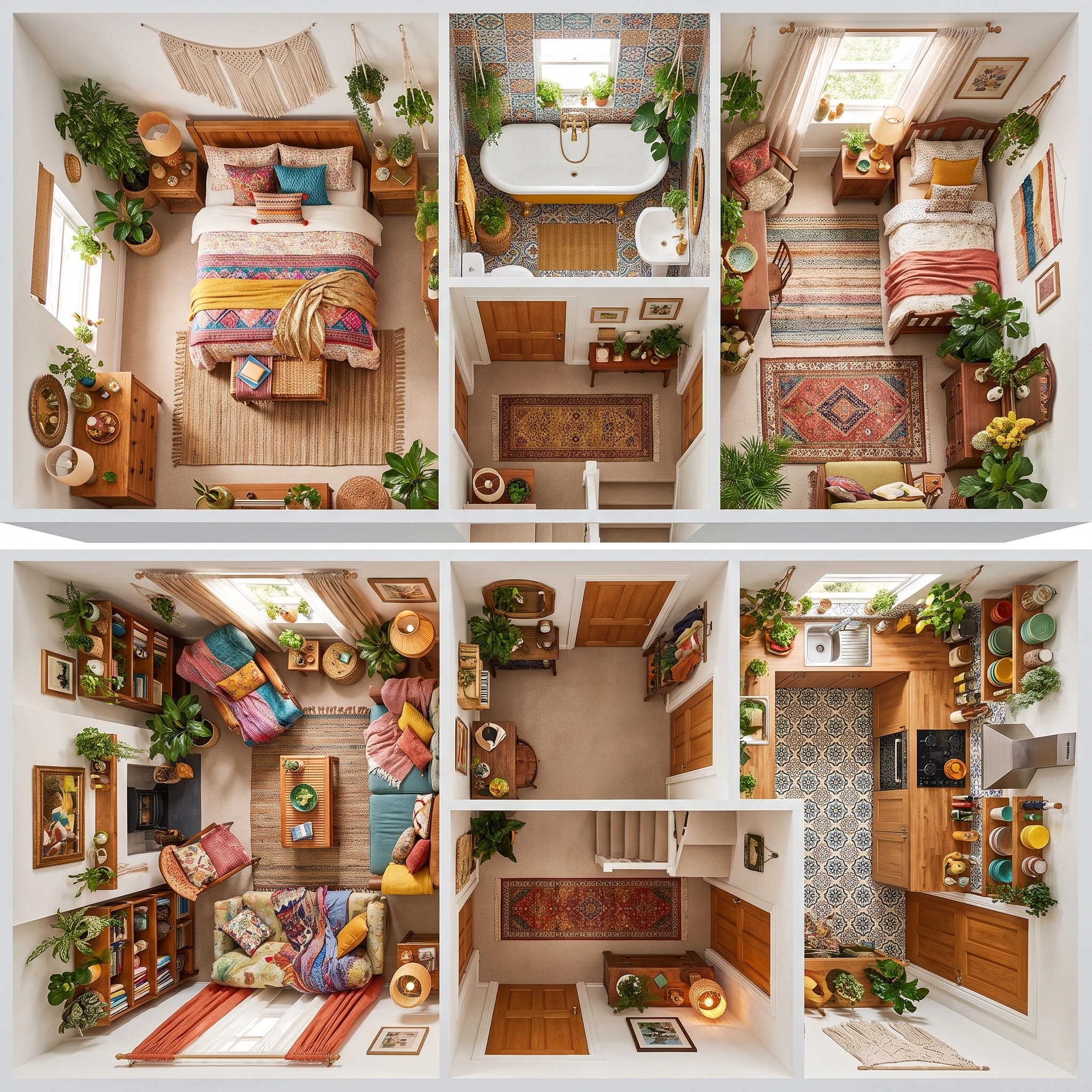 Interior design in Bohemian style — Living Room by GenRoom AI