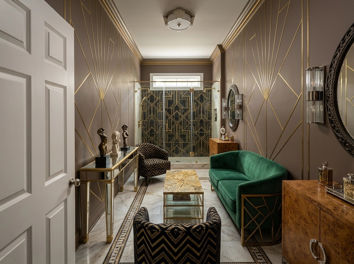 Art Deco Living Room design — interior photo by GenRoom AI